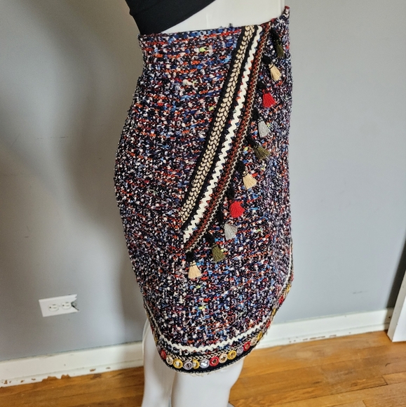 Zara Tassel Tweed Mini Skirt, VGUC, Size M - Picture 2 of 7